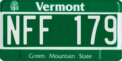 VT license plate NFF179