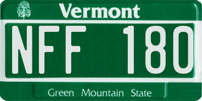 VT license plate NFF180