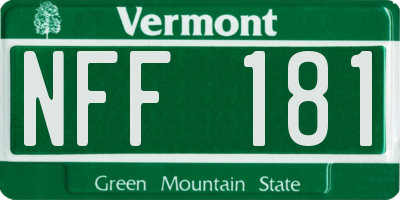 VT license plate NFF181