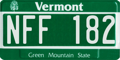 VT license plate NFF182