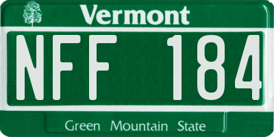 VT license plate NFF184