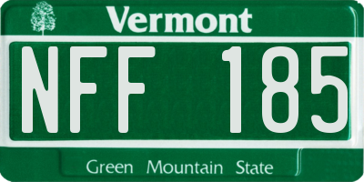 VT license plate NFF185
