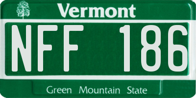 VT license plate NFF186