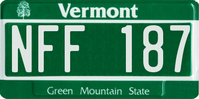 VT license plate NFF187