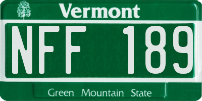 VT license plate NFF189