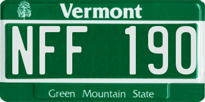 VT license plate NFF190