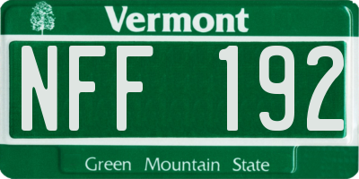 VT license plate NFF192