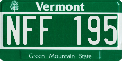 VT license plate NFF195