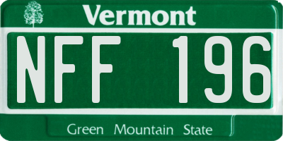 VT license plate NFF196