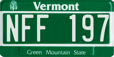 VT license plate NFF197