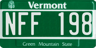VT license plate NFF198