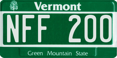 VT license plate NFF200