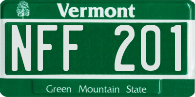 VT license plate NFF201
