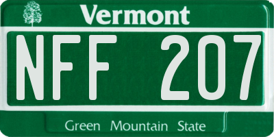 VT license plate NFF207