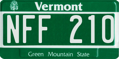 VT license plate NFF210
