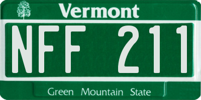VT license plate NFF211