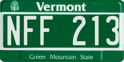 VT license plate NFF213