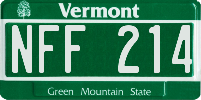 VT license plate NFF214