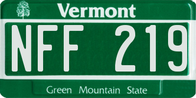 VT license plate NFF219
