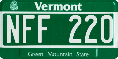 VT license plate NFF220