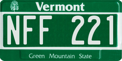 VT license plate NFF221