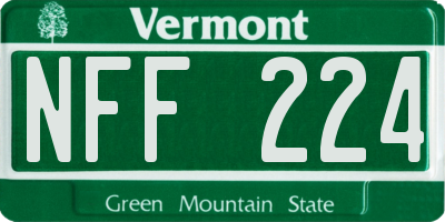 VT license plate NFF224