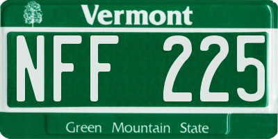 VT license plate NFF225