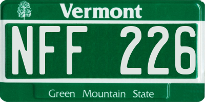 VT license plate NFF226
