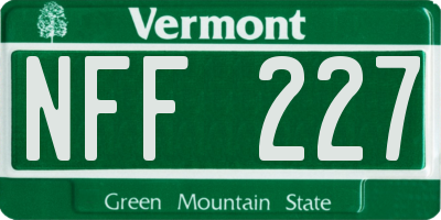VT license plate NFF227