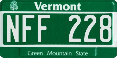 VT license plate NFF228