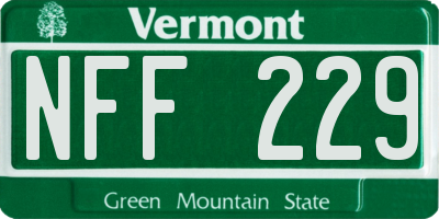 VT license plate NFF229