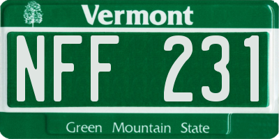 VT license plate NFF231