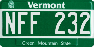 VT license plate NFF232