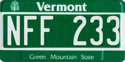 VT license plate NFF233