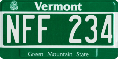 VT license plate NFF234