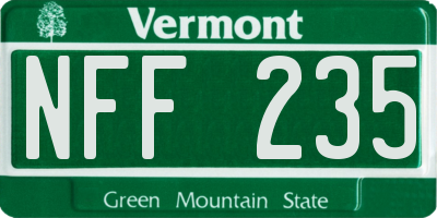 VT license plate NFF235