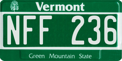VT license plate NFF236
