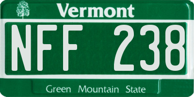 VT license plate NFF238
