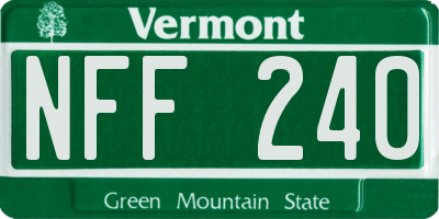 VT license plate NFF240