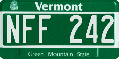 VT license plate NFF242