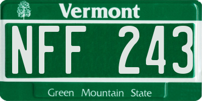 VT license plate NFF243