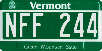 VT license plate NFF244