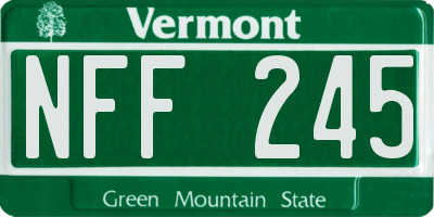 VT license plate NFF245