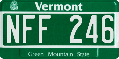 VT license plate NFF246