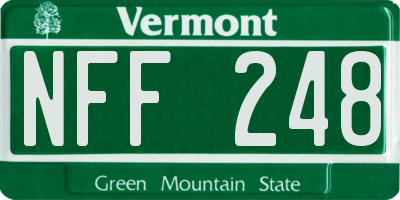 VT license plate NFF248