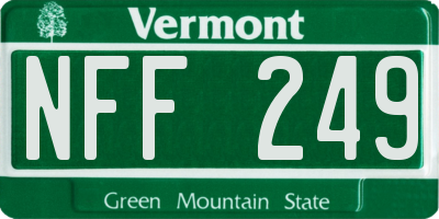 VT license plate NFF249