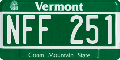VT license plate NFF251