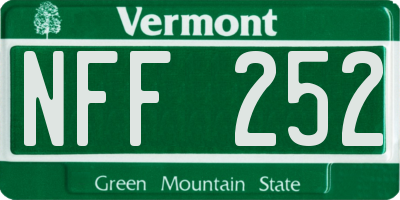 VT license plate NFF252