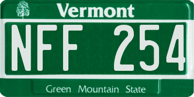 VT license plate NFF254
