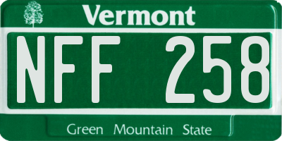 VT license plate NFF258